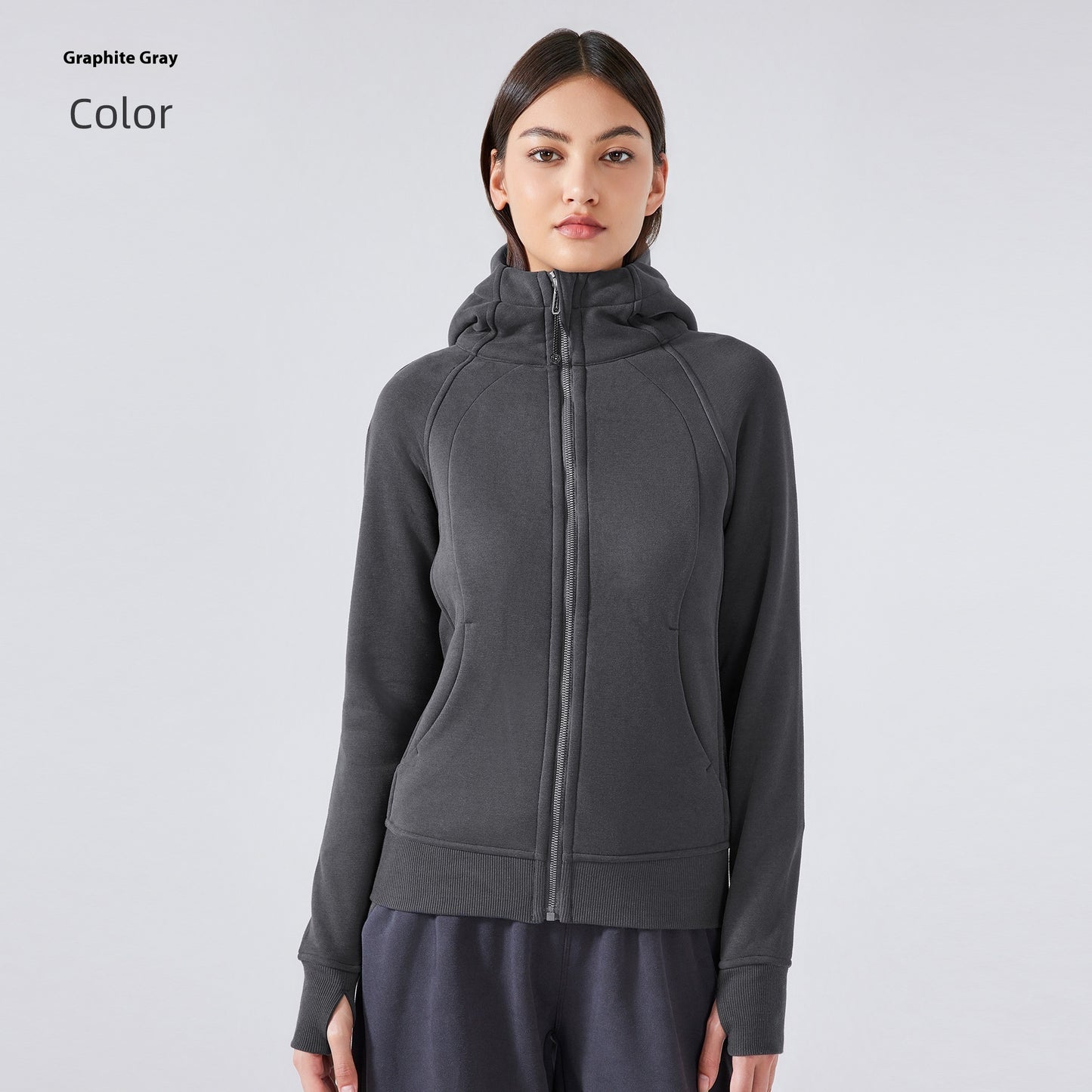 Thick Warm Hooded Sports Jacket Fitness Jacket