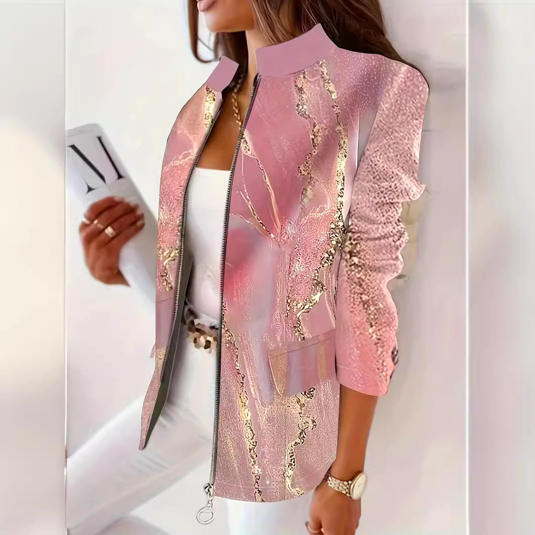 Marble Print Fashion Blazer