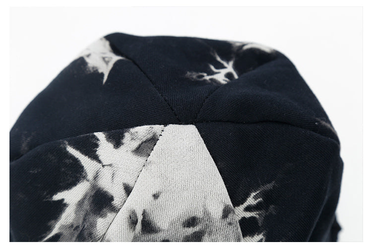 Autumn And Winter Tie-dye Black Pile Hats For Men And Women