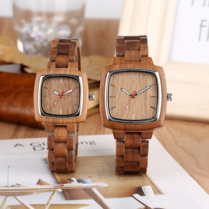 Unique Walnut Wooden Watches for Lovers Couple Men Watch Women Woody Band Reloj Hombre 2020 Clock Male Hours Top Souvenir Gifts