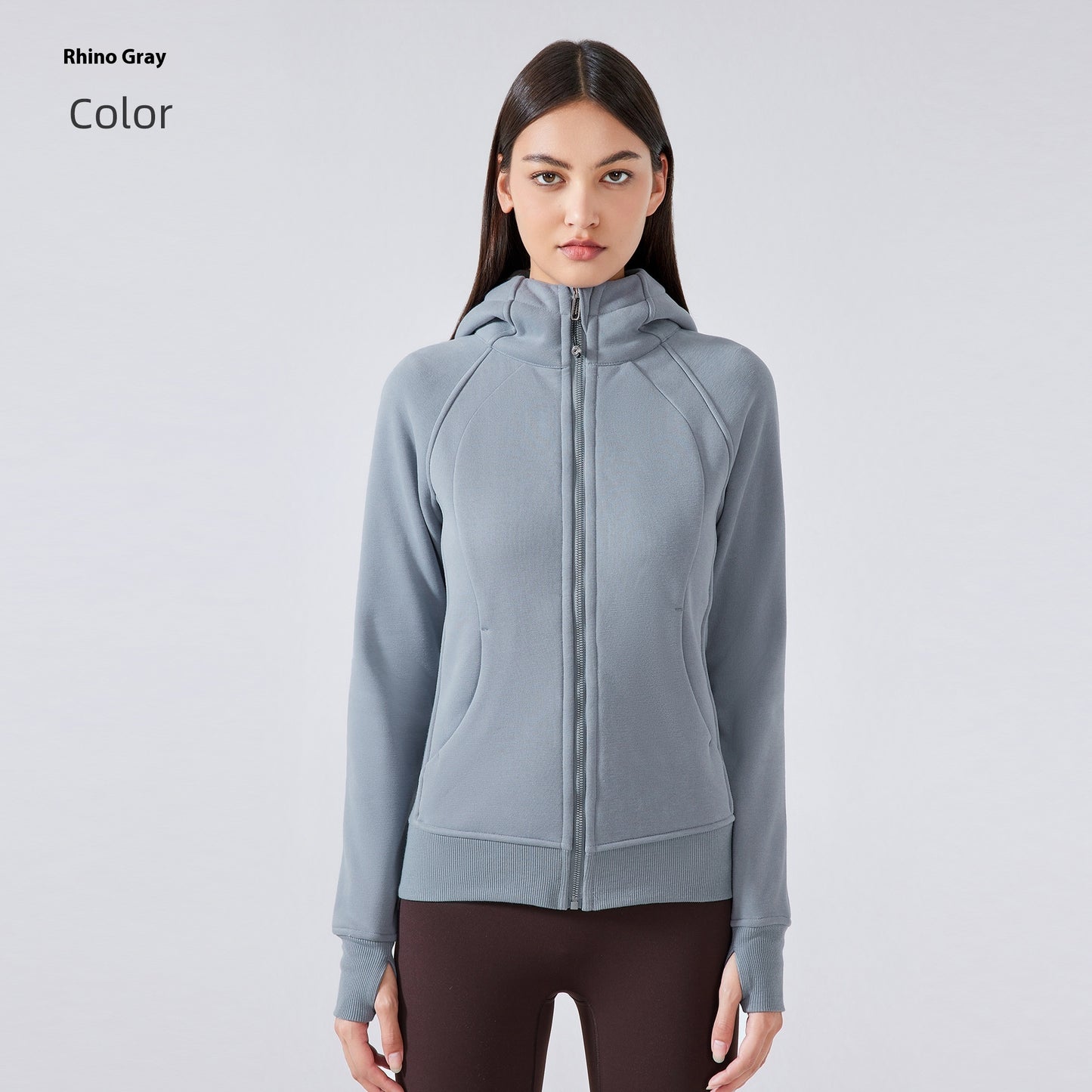 Thick Warm Hooded Sports Jacket Fitness Jacket