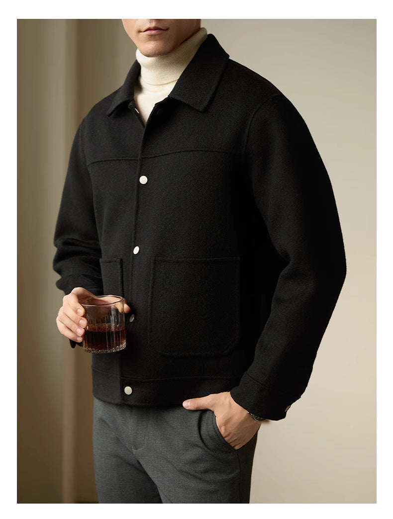 Men's Short Double-faced Woolen Goods Jacket