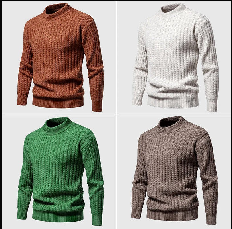 Autumn Men's Knitwear Solid Color Round Neck Fashion Sweater