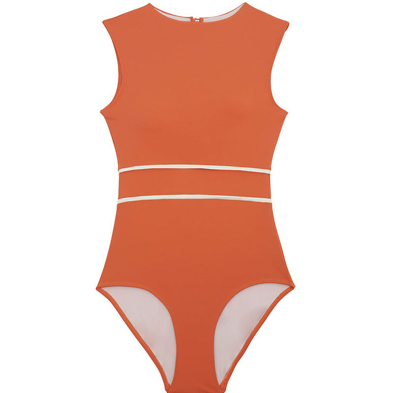 Women's One-piece Swimsuit Briefs Covering Belly Thin Conservative Bikini