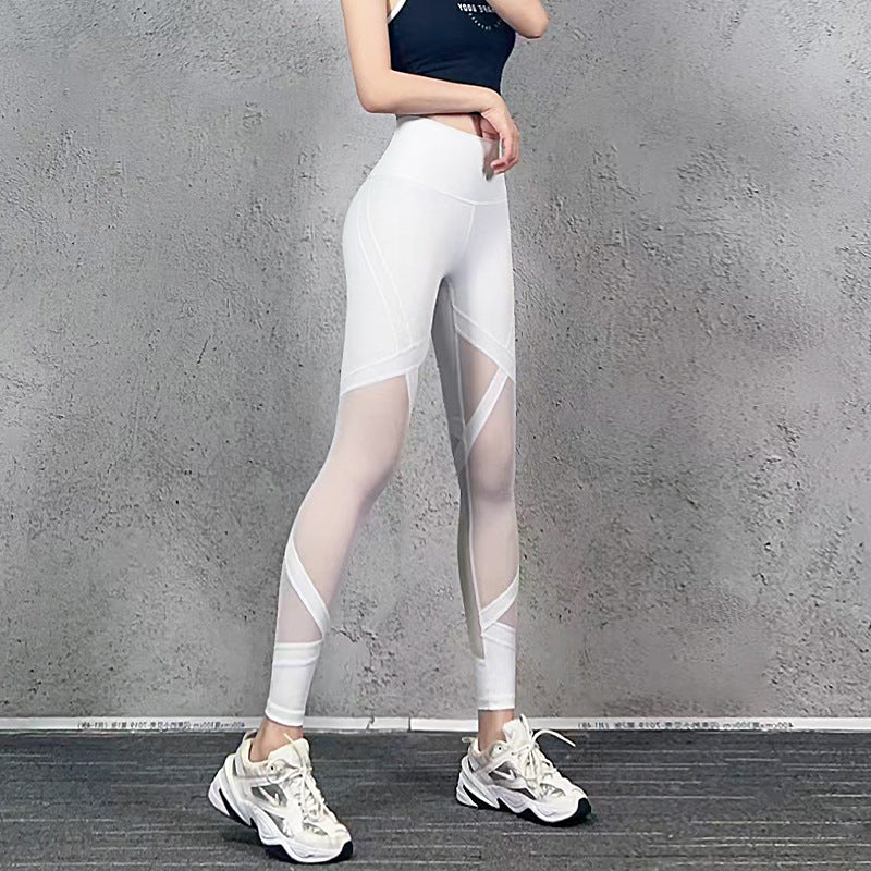 Sexy Mesh Yoga Pants High Waist Hip Lift Skinny Slimming