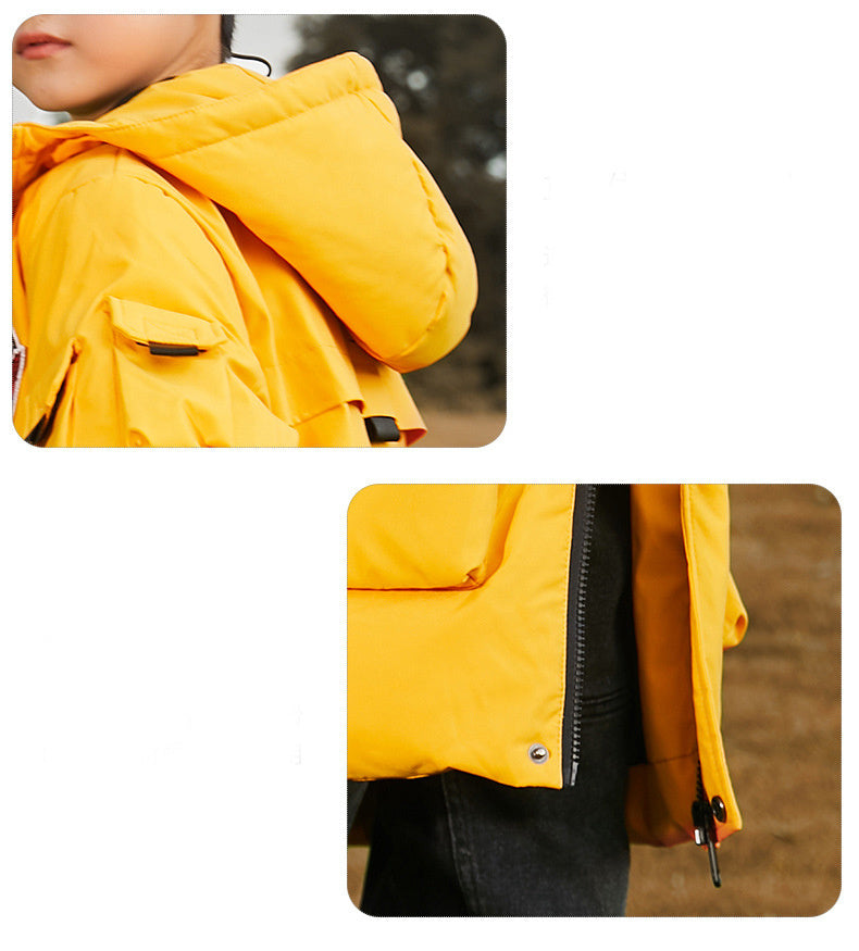 Fashion Solid Color Boys Mid-length Down Jacket