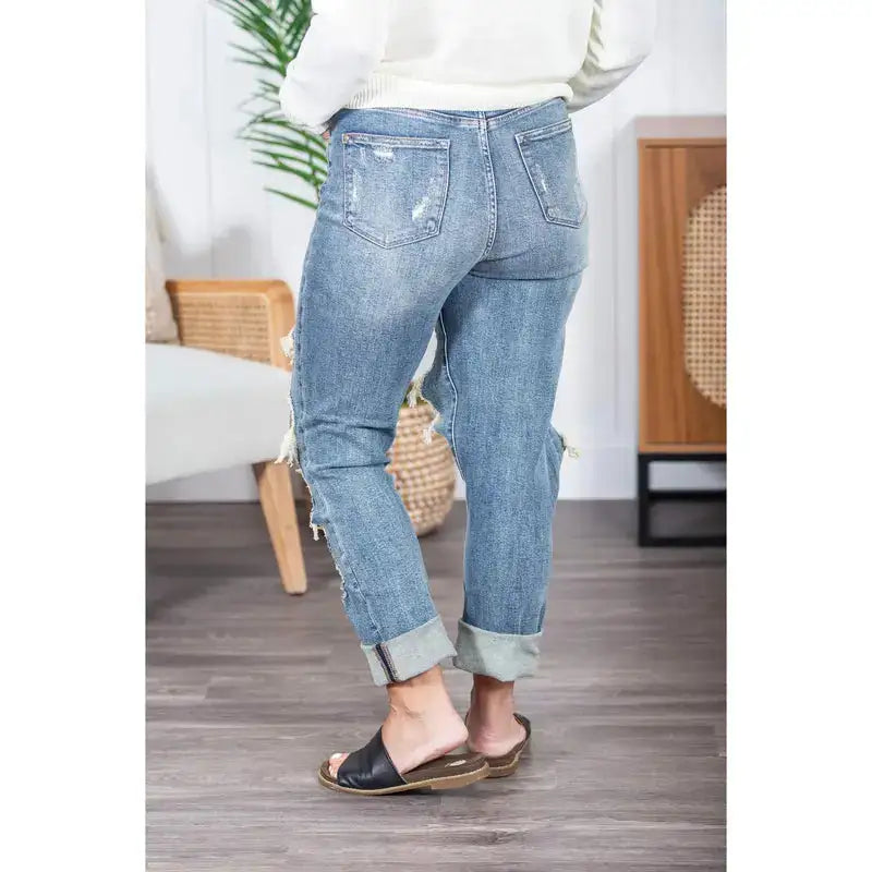 Zerrissene Straight Shooter-Jeans