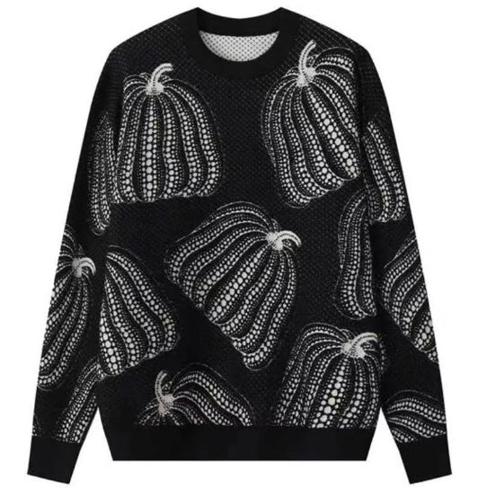 Winter New Pumpkin Jacquard Slim-fitting Sweater Bottoming Shirt