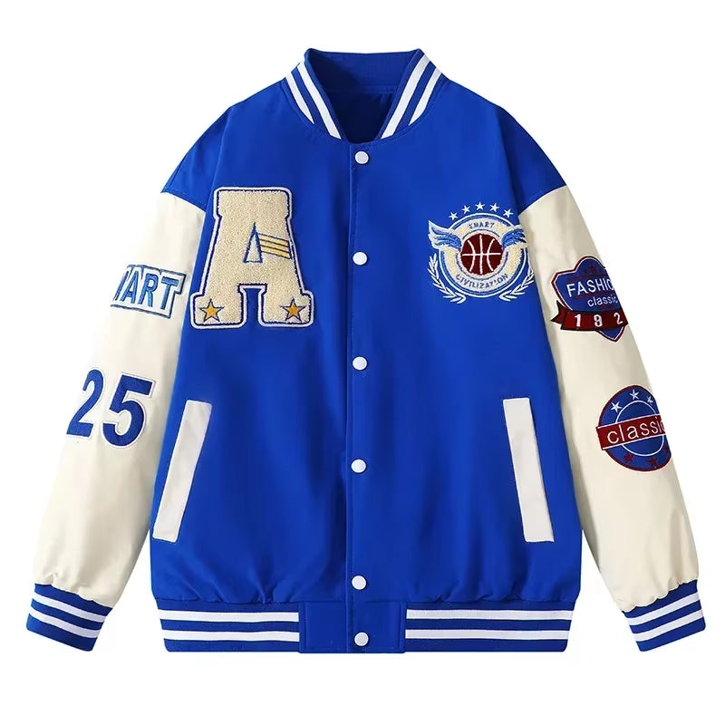 Varsity Baseball Bomber Jacket Men Hip Hop Harajuku Bone Letter Patchwork Leather Jackets Streetwear Women Unisex College Coats