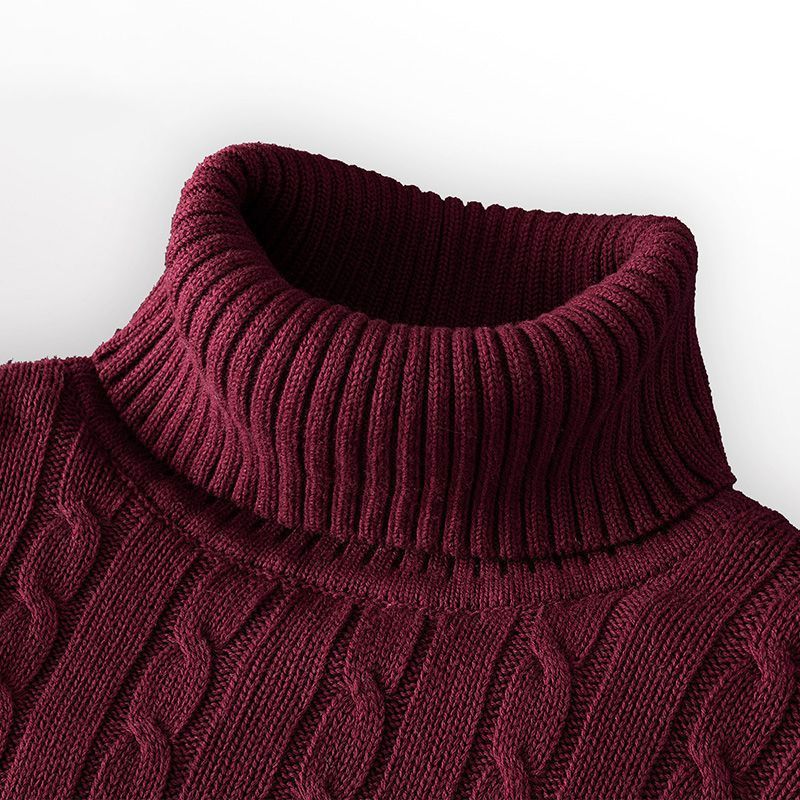 Fleece-lined Thick Complex Lazy Thermal Thread Turtleneck Sweater