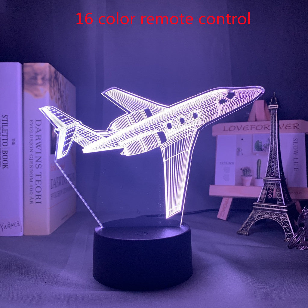 Benutzerdefinierte 3D-Lampe Flugzeug Hologramm Baby Nachtlicht Cooles Namensanpassung Nachtlicht für Kinderzimmer Dekor 3D LED Nachtlicht