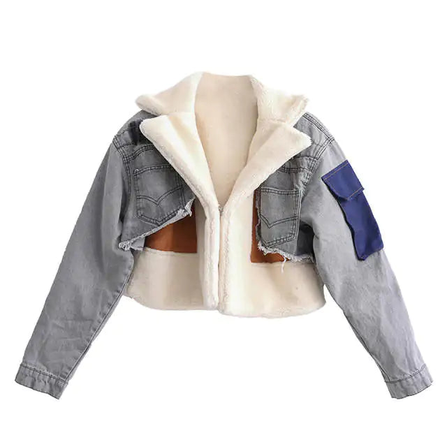 Sherpa-Jacke aus Denim