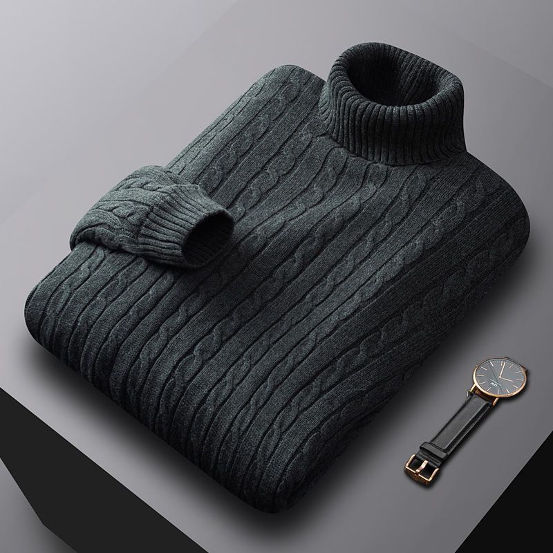 Fleece-lined Thick Complex Lazy Thermal Thread Turtleneck Sweater