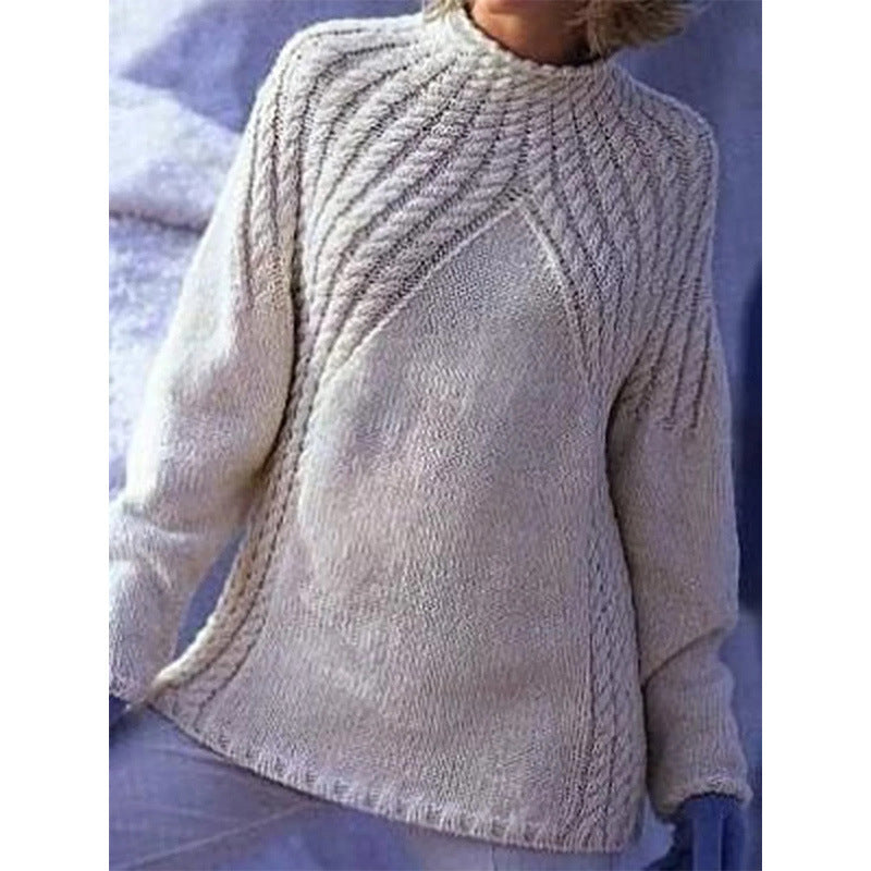 Women's Thick Hemp Flowers Loose Thick Sweater Loose And Warm Knitted Top