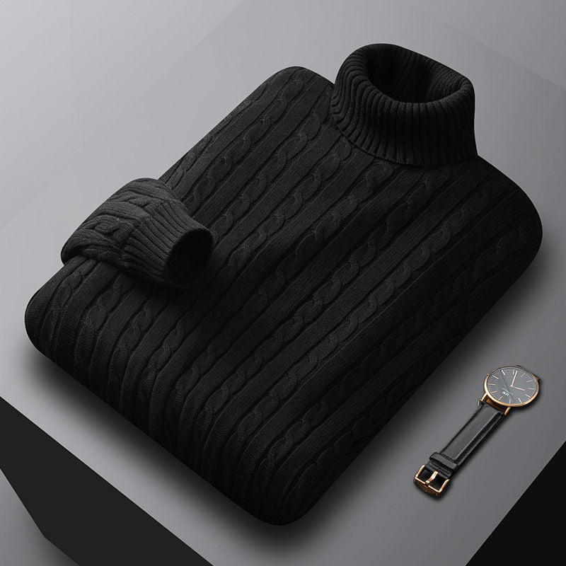 Fleece-lined Thick Complex Lazy Thermal Thread Turtleneck Sweater