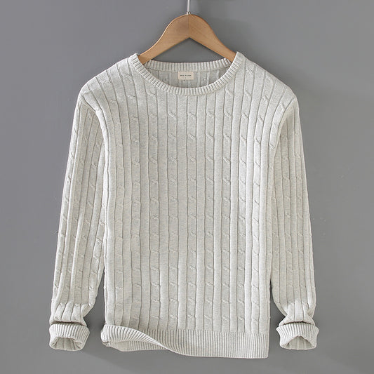 Thick Needle Solid Color Knitwear Sweater Twist Slim Fit