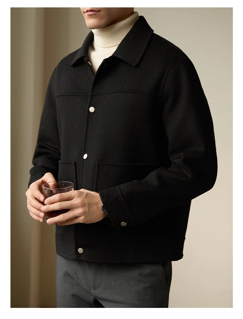 Men's Short Double-faced Woolen Goods Jacket