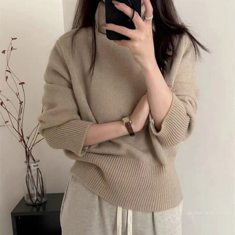 Women's Loose And Simple Pullover Solid Color Sweater