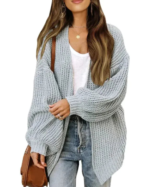 Loose Retro Sweater Coat Women's Mid-length Knitted Cardigan