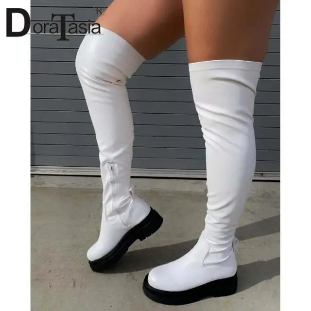 Overknee-Stiefel mit Plateausohle für Damen