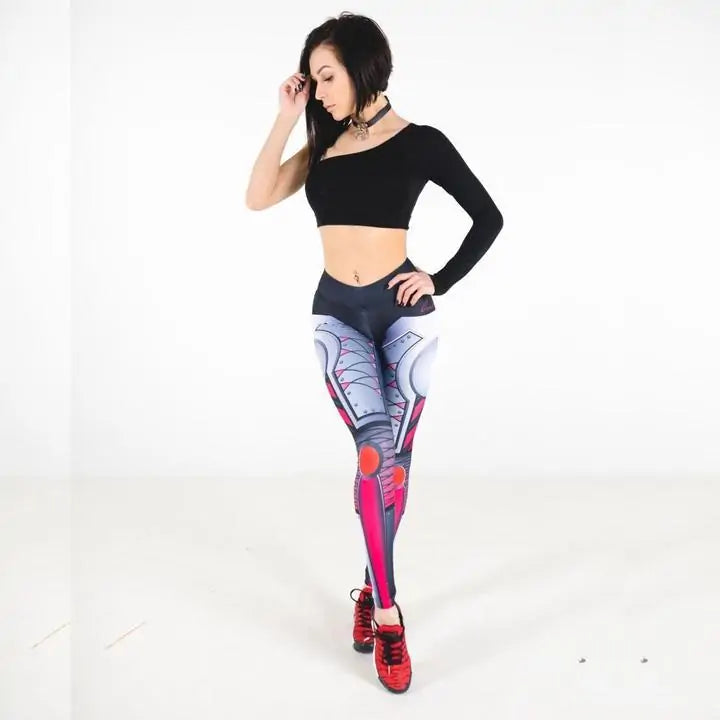 PureGem Cyberwomen Print Push-Up Fitness Leggings