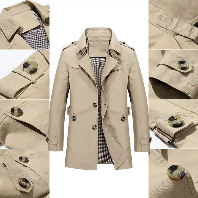 Long Business Jacket for Men In Pure Cotton