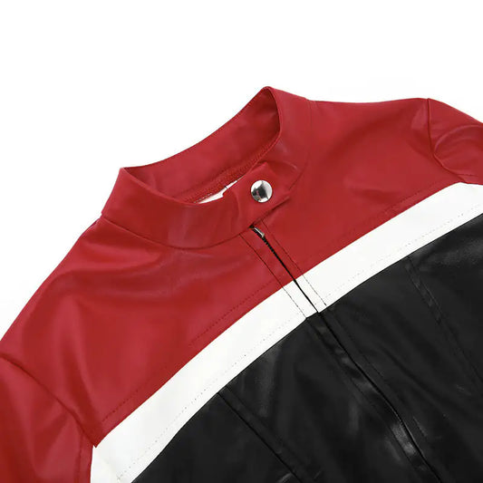 Wild Ride Moto Faux Leather Contrast Cropped Jacket