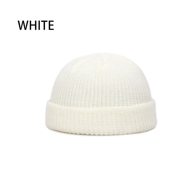 Unisex Solid Knitted Brimless Hat