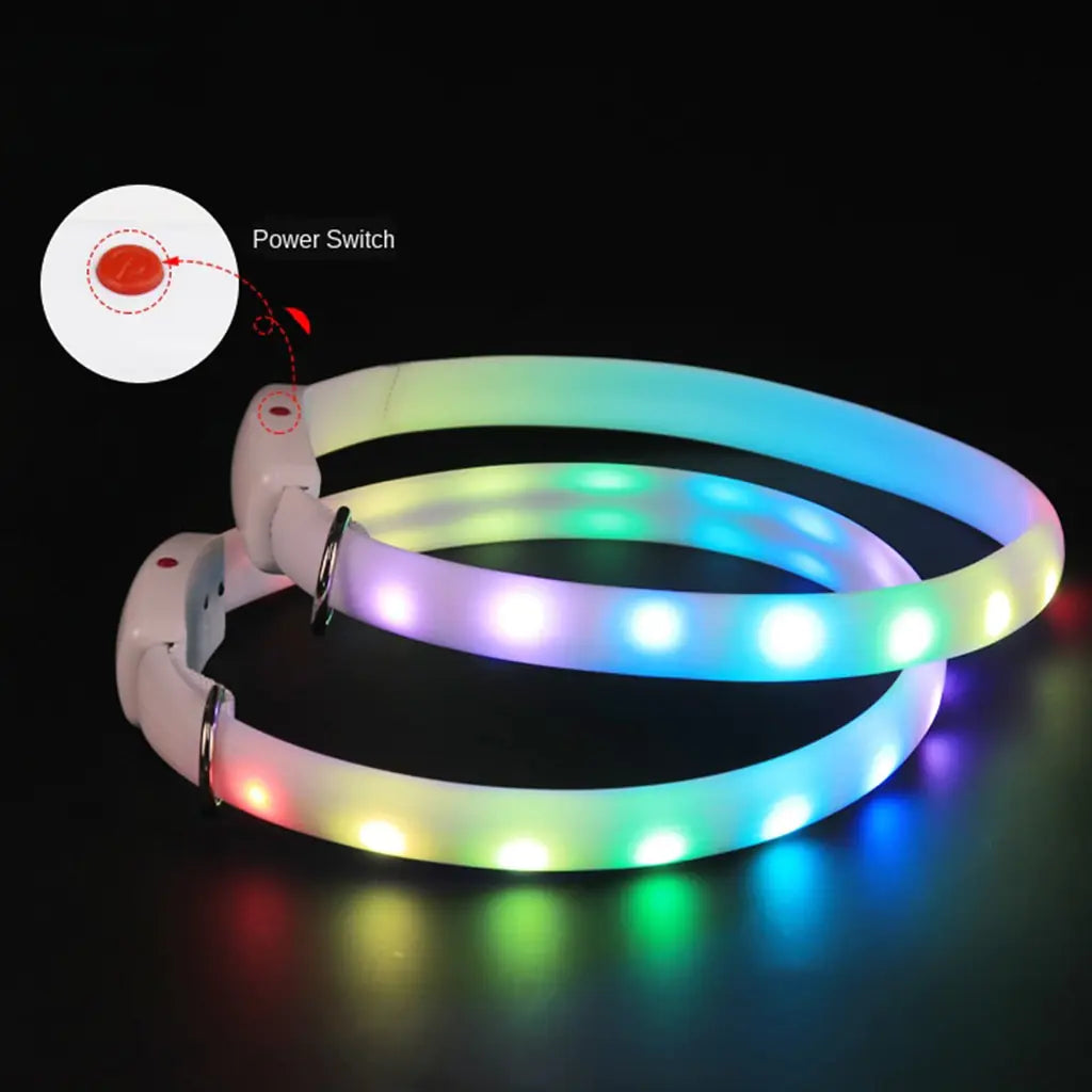 Pet Dog Collar Night Safety Flashing Glow