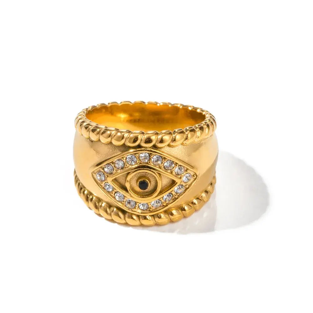 Gold Plated Devil's Eye Rings for Women