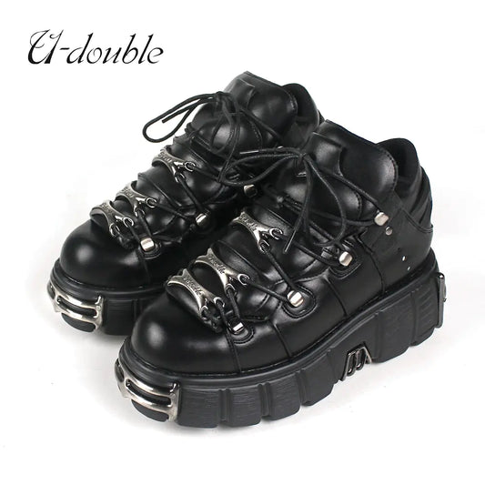 U-DOUBLE Marke Punk Stil Frauen Schuhe