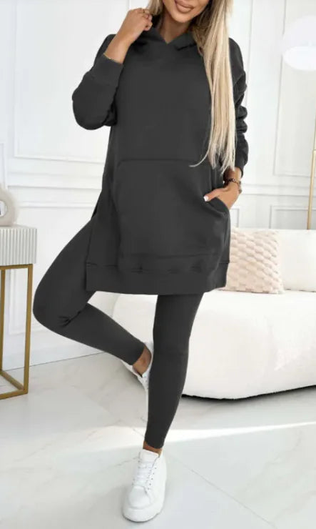 Casual Hooded Sweater & Leggings Set