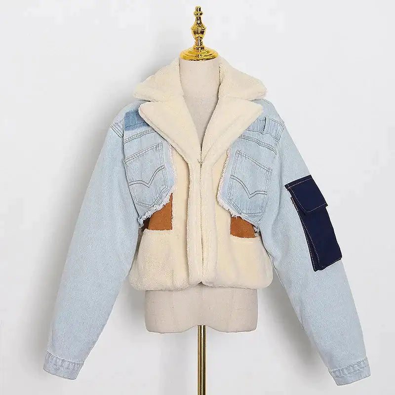 Sherpa-Jacke aus Denim